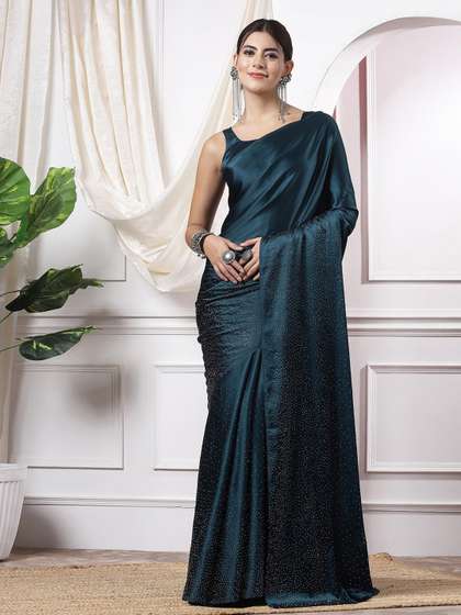 Mitera Teal Blue
                        Embellished Sequinned Saree