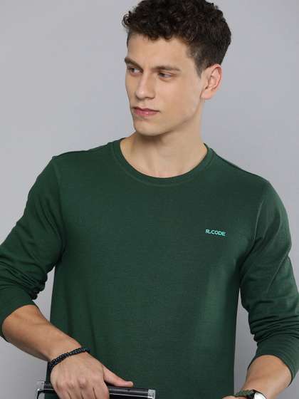R.Code by The Roadster Life Co. Men Solid T-shirt
