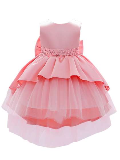 StyleCast Girls
                    Peach-Coloured Embellished Layered Fit & Flare
                    Midi Dress
