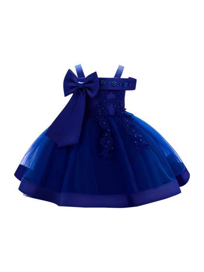StyleCast Girls Navy
                    Blue Embellished Shoulder Straps Bow Detail Balloon
                    Dress