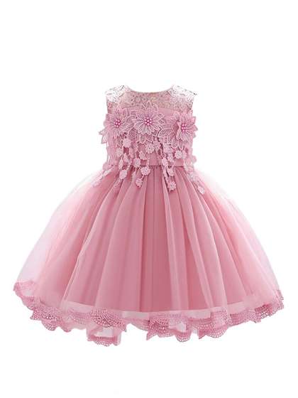 StyleCast Pink &
                    puce Embellished Embroidered Applique Fit &
                    Flare Dress