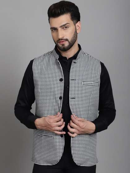 even Checked Nehru Jacket