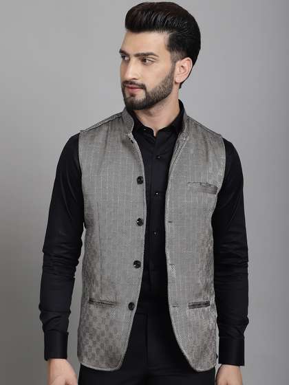 even Printed Nehru Jacket