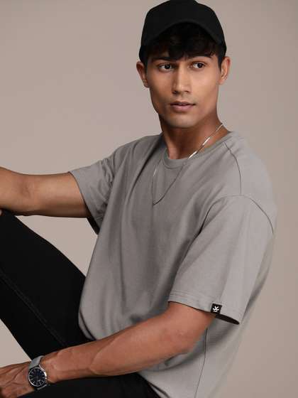 WROGN Solid Round
                        Neck Oversized T-shirt