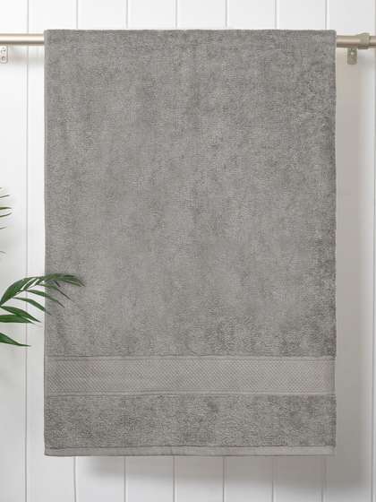 MYTRIDENT Charcoal 500 GSM Pure Cotton Bath Towel