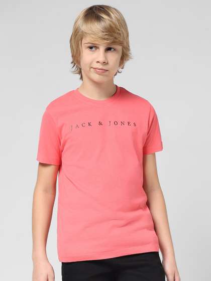 Jack & Jones Junior Boys Typography Printed Pure Cotton T-shirt