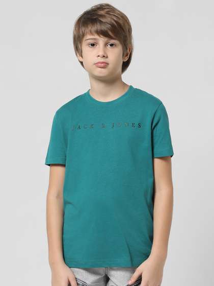Jack & Jones Junior Boys Typography Printed Pure Cotton T-shirt