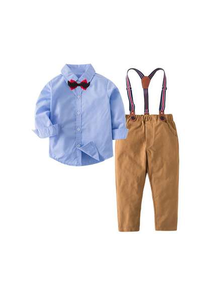 StyleCast Boys Blue
                    Shirt Collar Shirt & Trousers With Suspenders