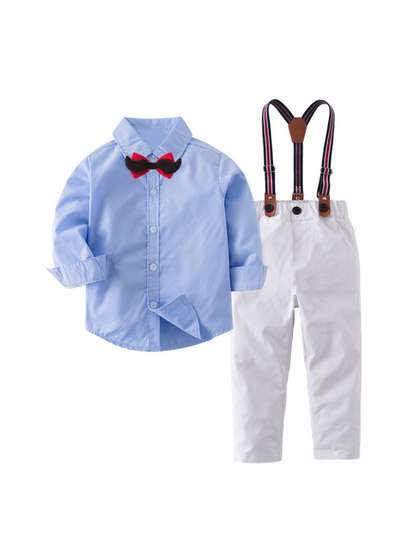 StyleCast Boys Blue
                    Shirt Collar Shirt & Trousers With Suspenders
