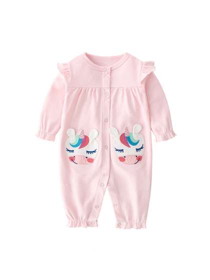 StyleCast Infant Girls
                    Pink Printed Cotton Rompers