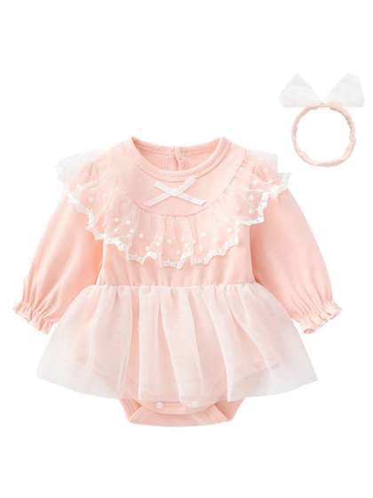 StyleCast Infant Pink
                    Self Design Cotton Bodysuit With Headband