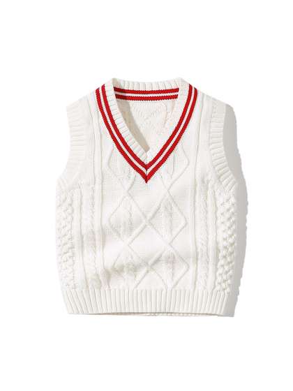 StyleCast Kids White
                    Self Design Cotton Sweater Vest