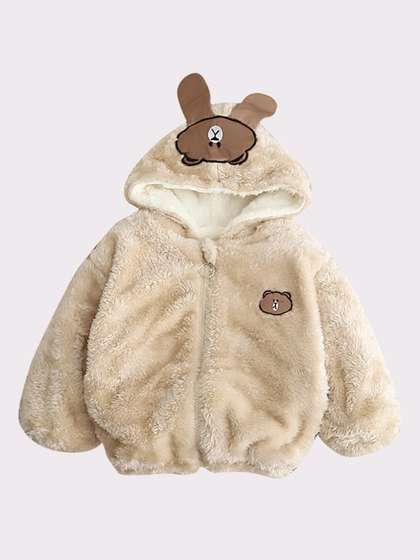 StyleCast Boys Beige
                    Self Design Hooded Faux Fur Trim Cotton Tailored
                    Jacket