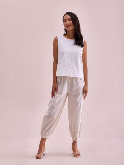 Go Colors Women Pure
                        Cotton Loose-Fit Cropped Salwar