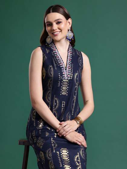 Sangria Pure Cotton Printed Kurta Set