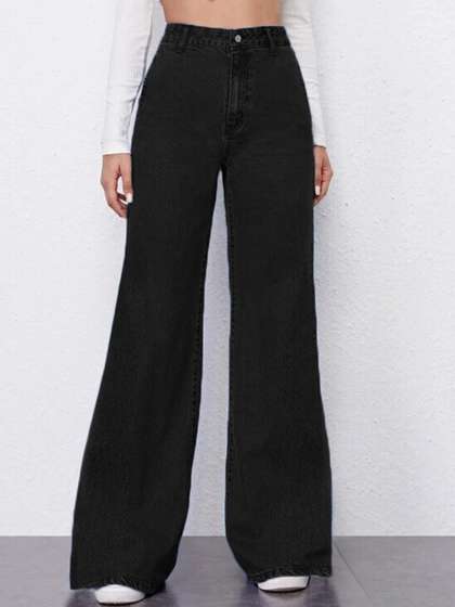 Off Duty India Women
                        Comfort Wide Leg High-Rise Clean Look Jeans