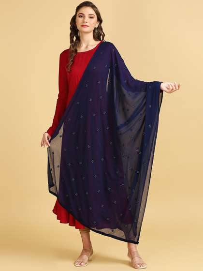 Dupatta Bazaar
                          Floral Embroidered Sequinned Chiffon Dupatta