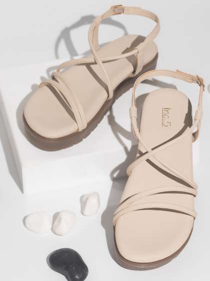 Inc 5 Open Toe Flats
                        with Backstrap