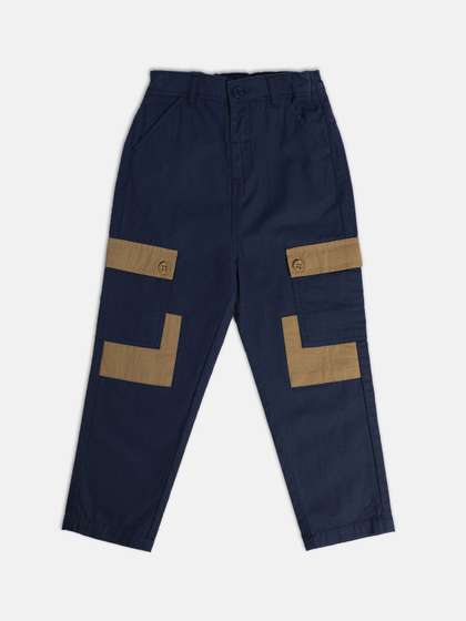 MINI KLUB Boys Relaxed
                    High Rise Cotton Cargos Trousers