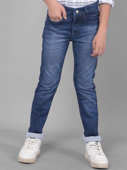 Crimsoune Club Boys Slim
                    Fit Mid-Rise Clean Look Heavy Fade Stretchable
                    Jeans