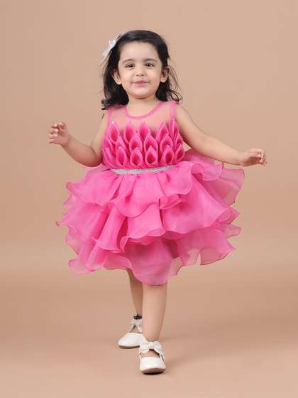 BAESD Girls Organza
                    Layered Fit & Flare Dress