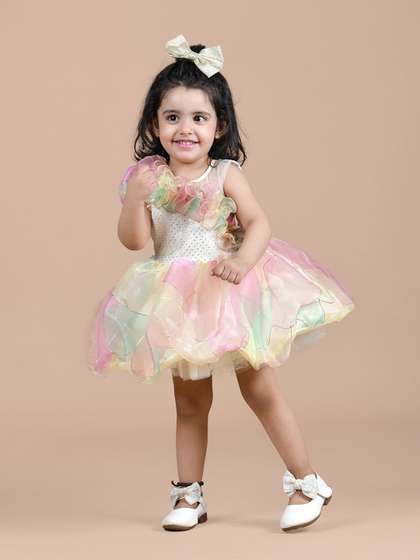 BAESD Girls Embellished
                    Sleeveless Fit & flare Chiffon Balloon Dress