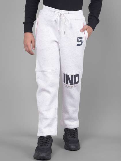 Crimsoune Club Boys
                    Typography Printed Mid-Rise Track Pants