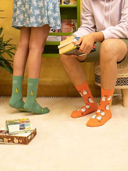Thela Gaadi Unisex
                        Pack Of 2 Patterned Mid-Calf Length Socks