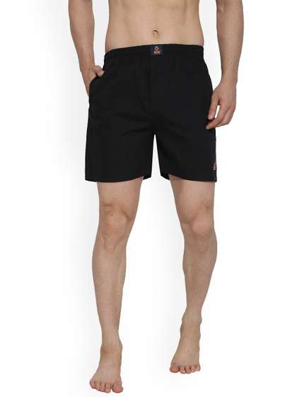 MISCHIEF MONKEY
                        Mid-Rise Pure Cotton Boxers MM-BXR-BLACK-M