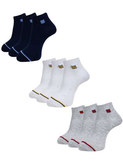 Dollar Socks Men Pack Of
                    9 Patterned Ankle Length Socks