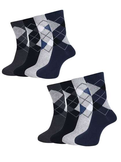 Dollar Socks Men Pack Of
                    8 Patterned Ankle Length Socks