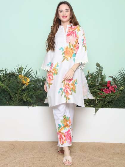 Bhama Couture Floral Printed Kurta Set