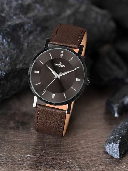 WROGN Men Printed Dial & Leather Straps Analogue Watch HOBWRG0434