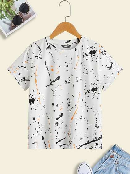 BAESD Boys Abstract Printed Cotton T-shirt