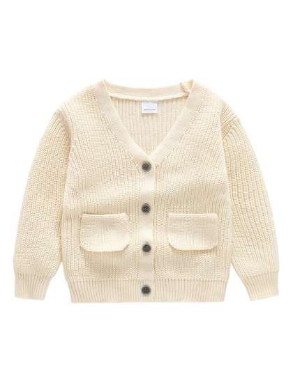 StyleCast Boys Beige
                    Ribbed Cotton Cardigan Sweater