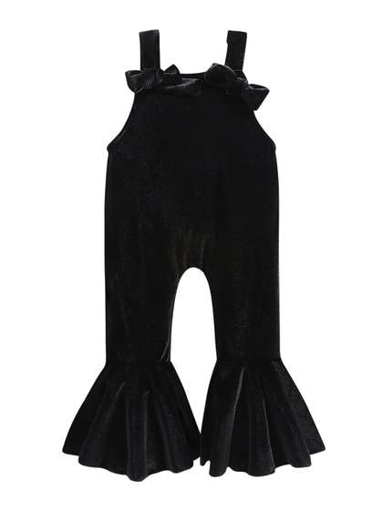 StyleCast Girls Black
                      Shoulder Straps Cotton Basic Jumpsuit