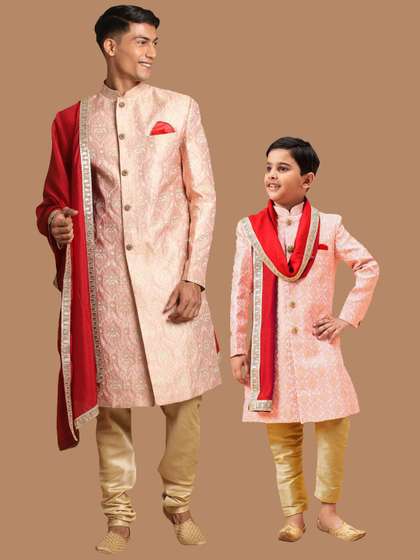 VASTRAMAY
                        Woven-Design Sherwani Set