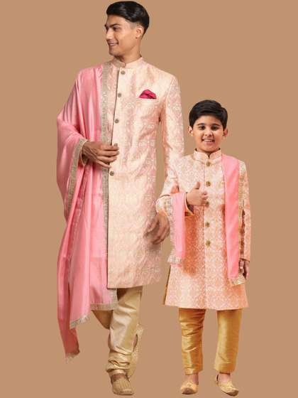 VASTRAMAY
                        Woven-Design Sherwani Set