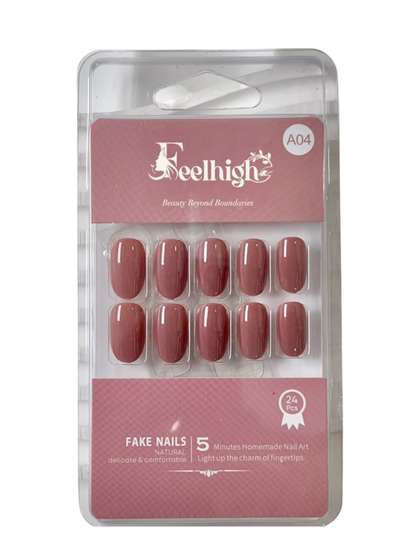 FEELHIGH 24-Pcs
                        Stick On Reusable Waterproof Press On Nails -
                        A04