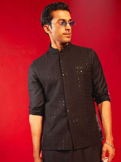 VASTRAMAY Embellished Nehru Jackets