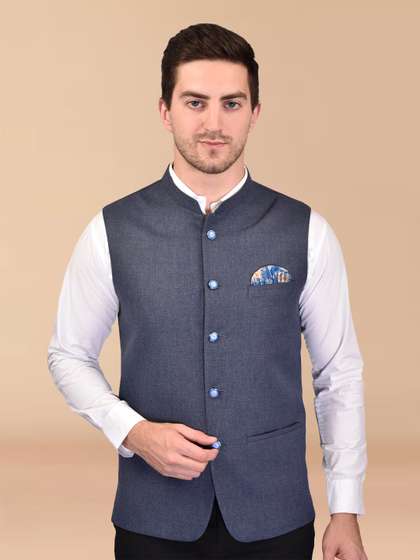 PRINTCULTR Mandarin
                        Collar Nehru Jacket