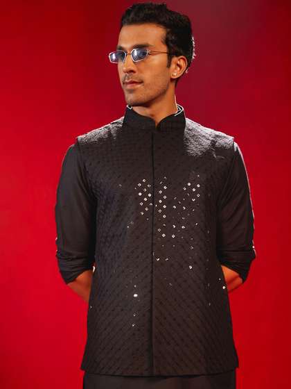 VASTRAMAY Embellished Nehru Jacket
