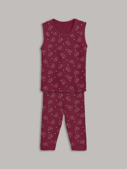 Kanvin Boys Maroon
                    Printed Thermal Set