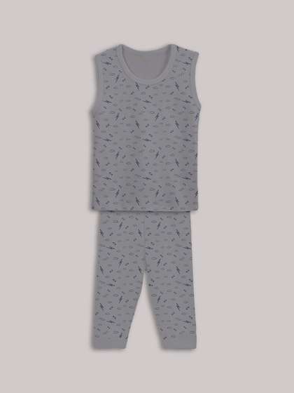 Kanvin Boys Grey Printed
                    Thermal Set