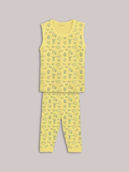 Kanvin Boys Yellow
                    Graphic Printed Thermal Set