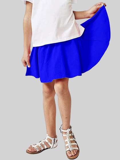 BAESD Girls Flared Knee
                    Length Skirt With Attached Inner Shorts