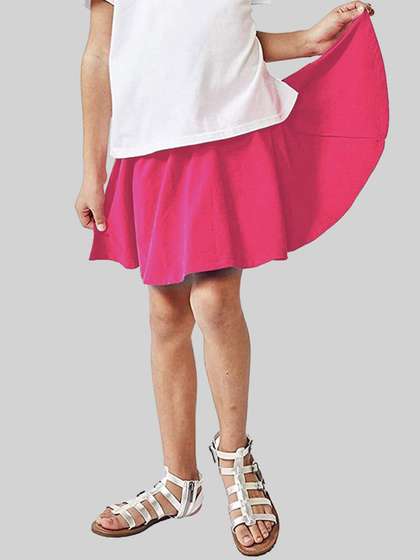 BAESD Girls Flared Knee
                    Length Skirt With Attached Inner Shorts