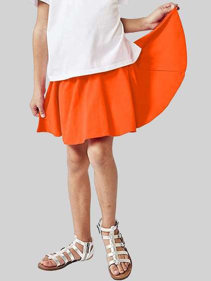 BAESD Girls Flared Knee
                    Length Skirt With Attached Inner Shorts
