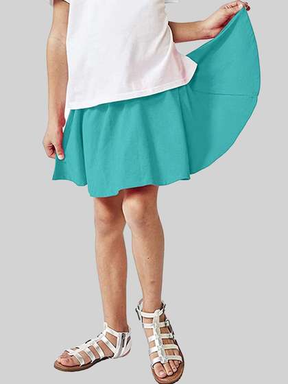 BAESD Girls Flared Knee
                    Length Skirt With Attached Inner Shorts