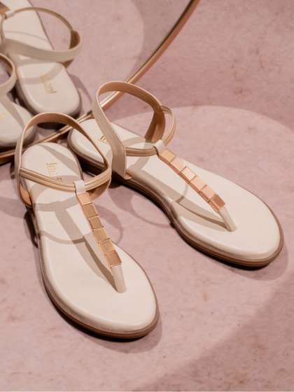 Inc 5 Embellished
                        T-Strap Flats With Backstrap